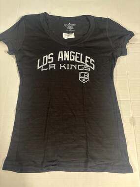 Soft As A Grape Los Angeles Kings Women's Black Light Tri-Blend T-Shirt Medium